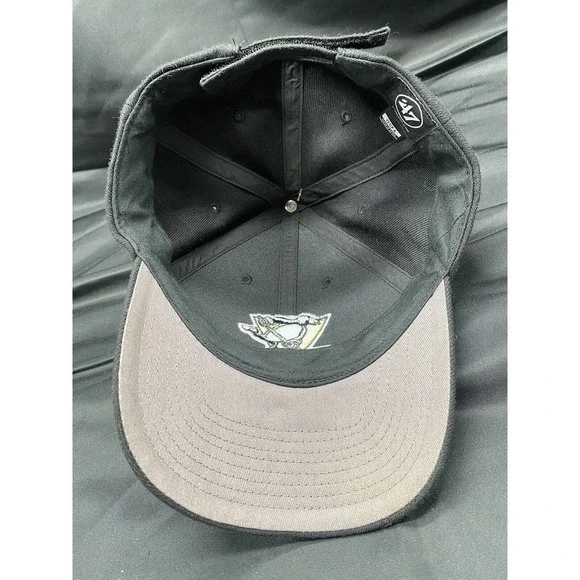 Pittsburgh Penguins NHL ‘47 Brand Adjustable Black Ball Cap Hat EUC - Picture 5 of 5